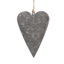 Décoration pendentif coeur Gris 11x2x8 cm