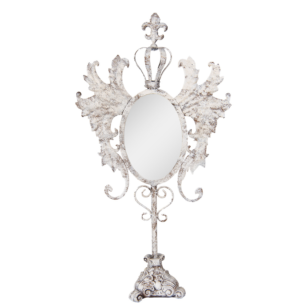 Specchio da tavolo Bianco Marone 37x14x68 cm