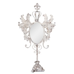 [62S331] Specchio da tavolo Bianco Marone 37x14x68 cm