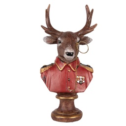 [6PR5594] Weihnachtsdeko Rentier Braun Rot 10x8x19 cm
