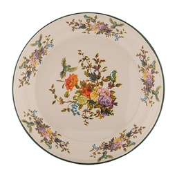 [6EM0006] Piatto Decorativo Beige Verde Ø 30x3 cm