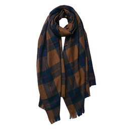 [JZSC0772DBL] Foulard femme impirmée Bleu 70x180 cm
