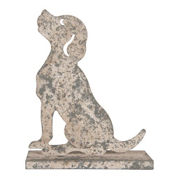 [6Y5830] Deko Hund Grau Beige 16x8x19 cm