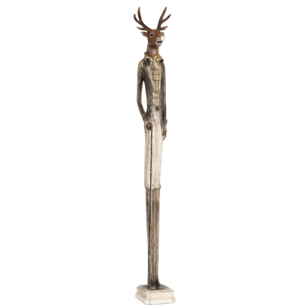 Decoratie hert 12x12x92 cm