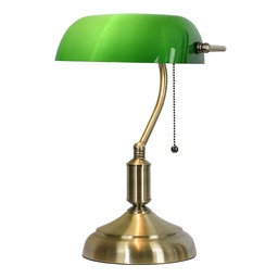 [5LL-5104] Lampada da Scrivania mod. banca Verde, Oro 27x17x41 cm E27/max 1x60W