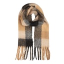 Scarf Women Black Beige 38x200 cm