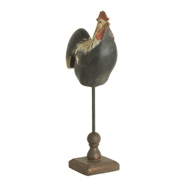[6PR0146] Statua Decorativa Gallo Nero 16x8x34 cm