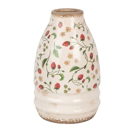 [6CE1946M] Vase Beige Rouge Ø 21x32 cm