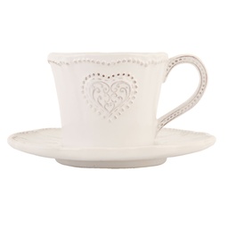 [HRTKSN] Cup and Saucer Beige 12x9x7 cm / Ø 15x2 cm / 160 ml