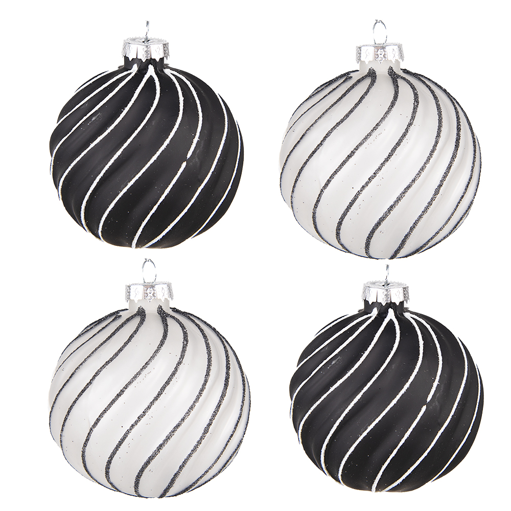 Kerstbal Ø 8x8 cm (set van 4)