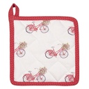 Topflappen Kinder Weiß, Rot 16x16 cm