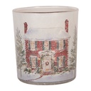 Teelichthalter Weiß Rot Ø 7x8 cm