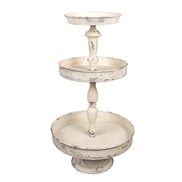 [6Y5718] Cake Stand Beige Ø 42x75 cm