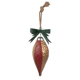 [6Y5926] Boule de Noël Rouge Couleur or 15x12x36 cm