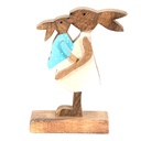 Decoration Statue Rabbit Brown, Pink 15x6x22 cm
