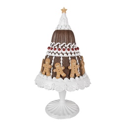 [6PR4247] Dekoration Torte Braun Weiß Ø 29x52 cm