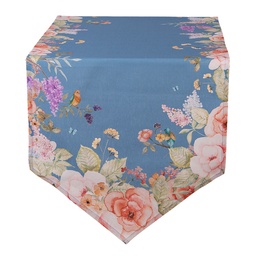 [FFA65BL] Tischläufer Blau Beige 50x160 cm
