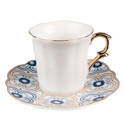 [6CEKS0005] Kop en schotel 8x6x6 / Ø 12x1 cm / 95 ml