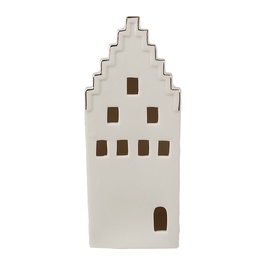 [6CE1598L] Decoratie huisje met LED 8x8x20 cm