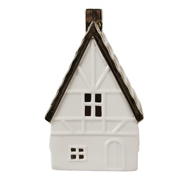 [6CE1597L] Decoratie huisje met LED 10x8x16 cm