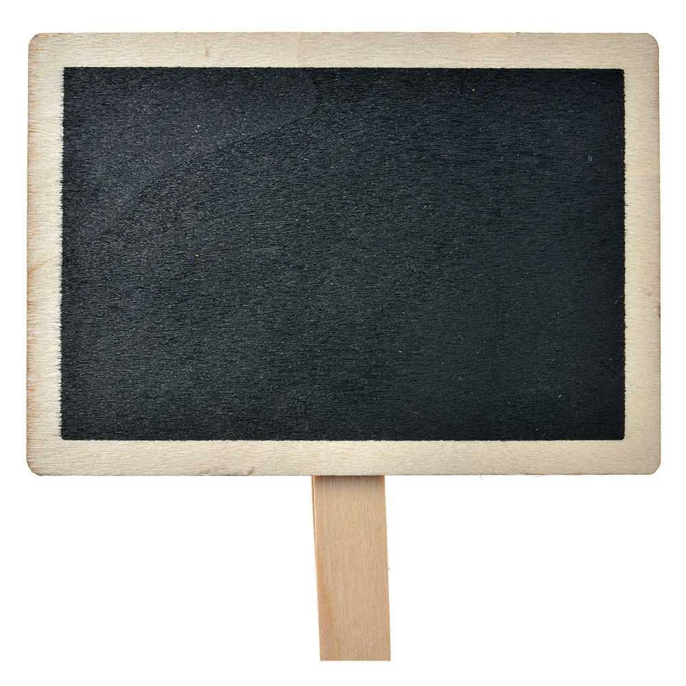 Klammer mit Kreidetafel Schwarz Braun 8x2x8 cm