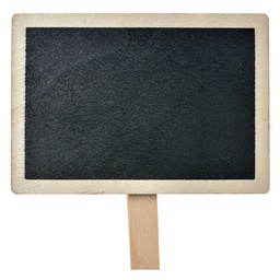 [65647] Klammer mit Kreidetafel Schwarz Braun 8x2x8 cm