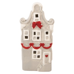 [6CE2219G] Decorazione Casa Grigio Bianco LED 11x9x22 cm