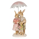 Statua Decorativa Conigli Marrone Rosa 9x9x19 cm
