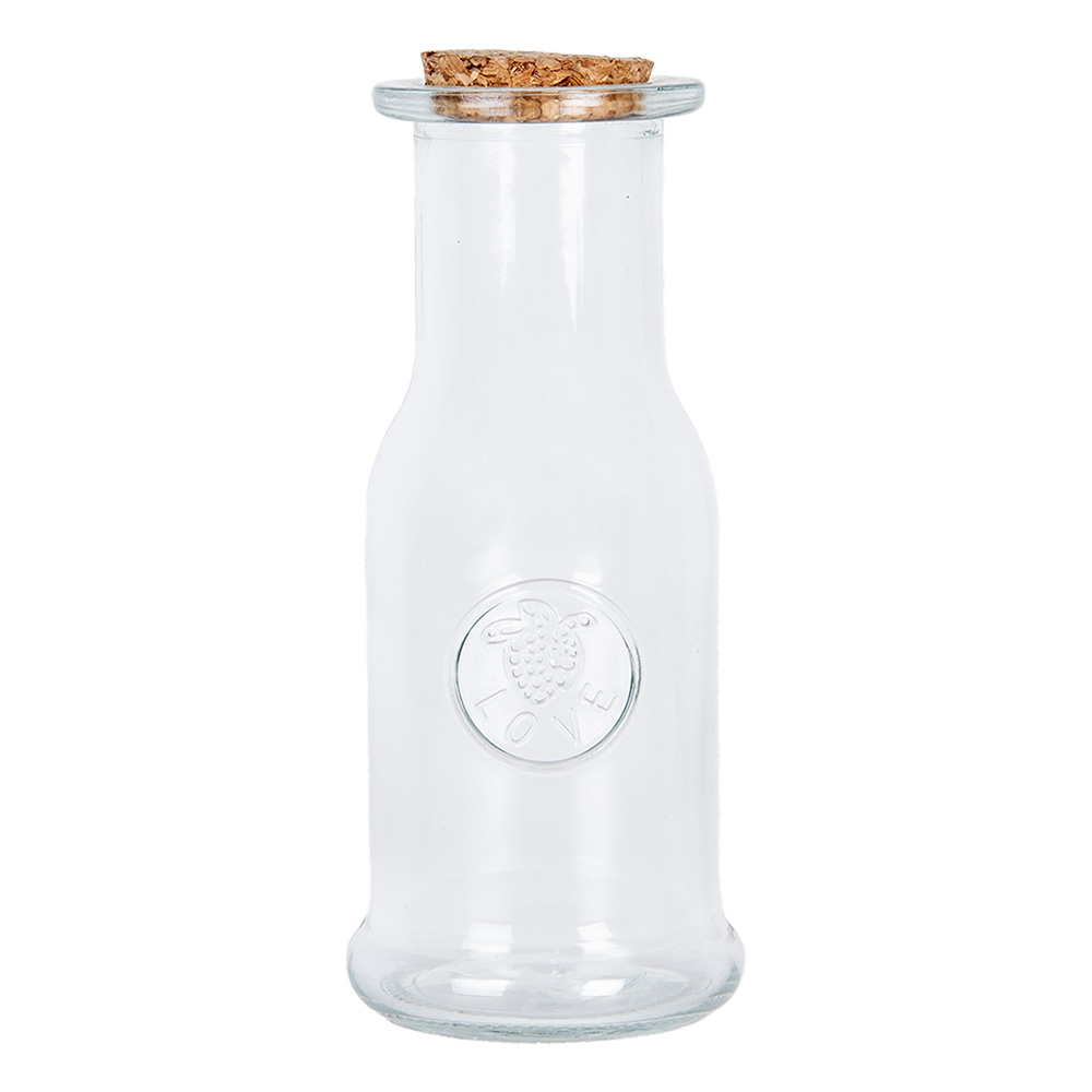 Dekorations flasche mit Korkdeckel Transparent Ø 7x18 cm