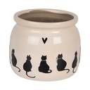 Vaso Porta Pianta Beige Nero Ø 16x13 cm
