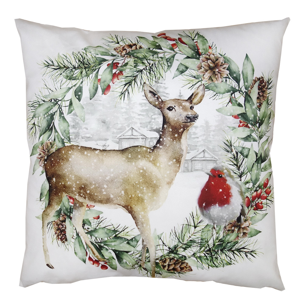 Coussin rempli Beige Vert 45x45x4 cm