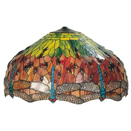 [5LL-1120] Paralume Tiffany Verde, Rosso Ø 62x32 cm