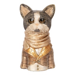 [6PR5073] Decoration Statue Cat Brown Beige 14x12x23 cm