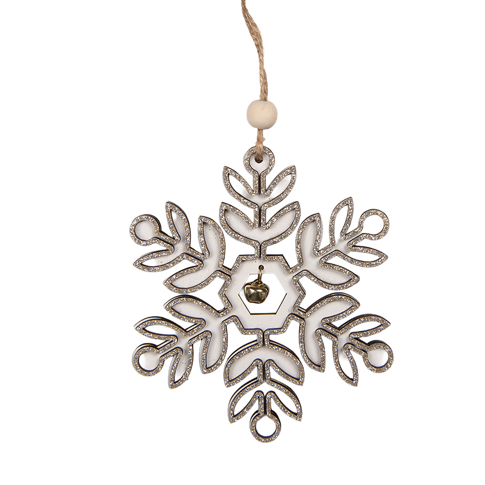 Decoratie hanger sneeuwvlok 11x1x11 cm