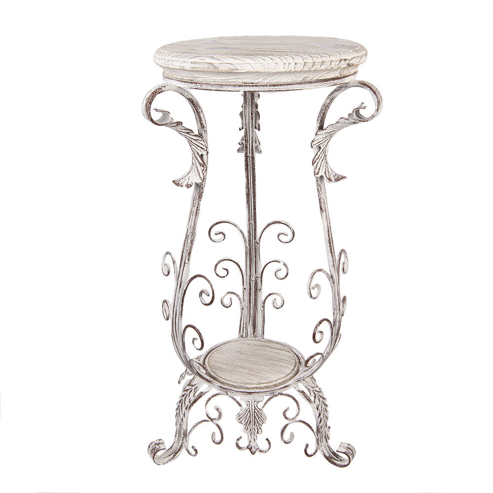 Scabello per Piante Bianco Marrone 40x40x75