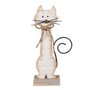 Deko Katze Weiß 21x8x38 cm
