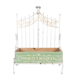 [5Y1410] Porte-plante Vert Blanc 42x23x57 cm