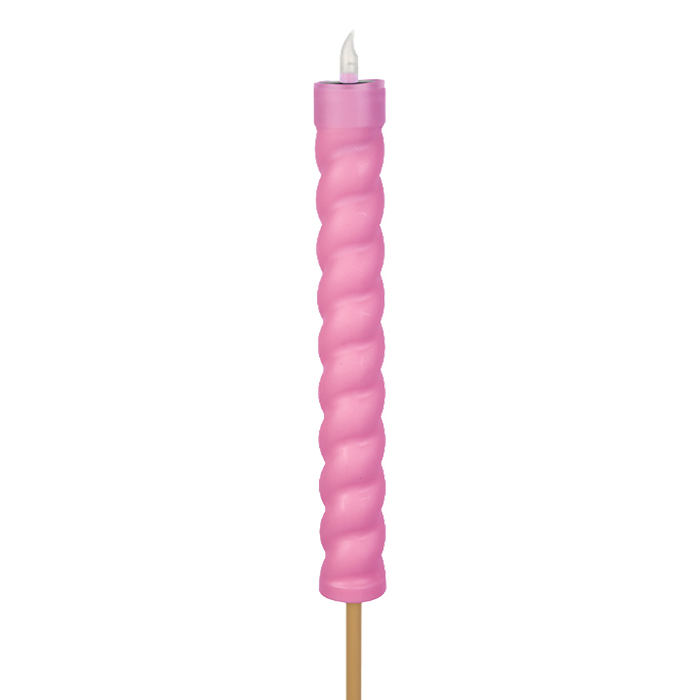 Gartenstecker Kerze mit Solarenenergie Rot Braun Ø 4x30/106 cm