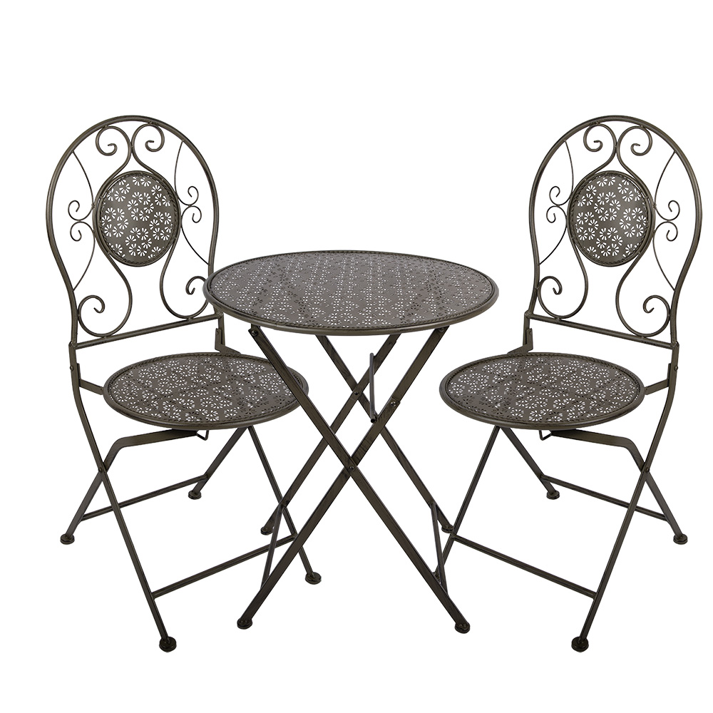 Tafel + 2 stoelen Ø 60x71 / 50x40x93 cm (2)
