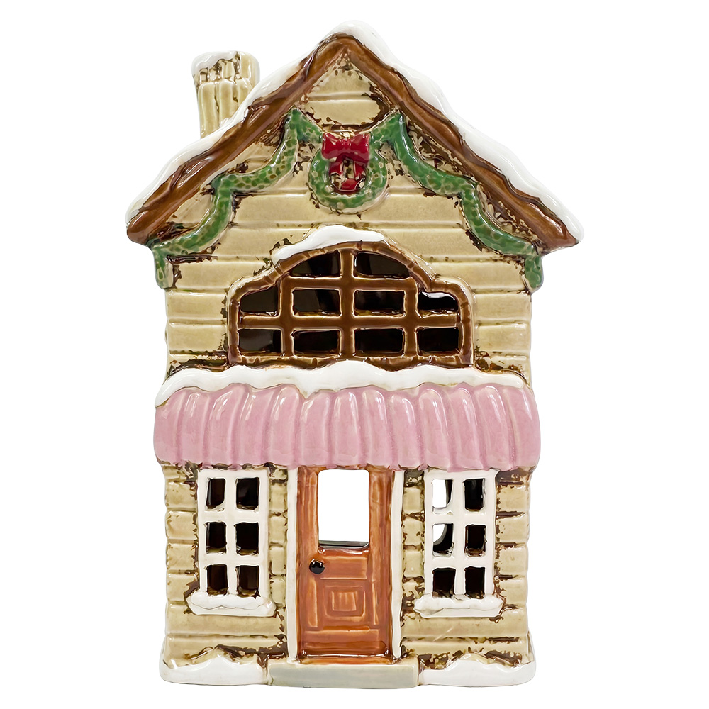 Waxinelichthouder huis 14x9x20 cm