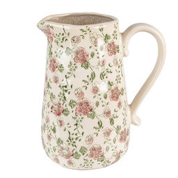 [6CE1563L] Dekorativer Krug Rosa, Beige 20x14x23 cm