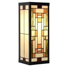 [5LL-6363] Applique murale Tiffany Beige Vert 14x16x40 cm E27/max 1x100W