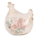 Decoration Chicken Beige Pink 12x11x13 cm