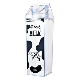 [65707] Trinkflasche Transparent Schwarz 8x8x26 cm / 1000 ml