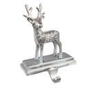Hook Christmas Stocking Reindeer Silver 15x9x21 cm