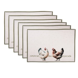 [BYC40] Sets de table set de 6 Beige Marron 48x33 cm