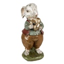Decoration Statue Rabbit Beige, red, green 9x12x22 cm