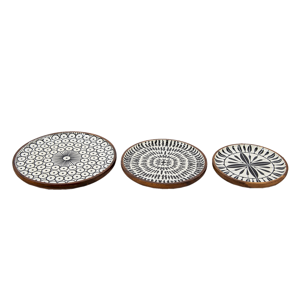Decoratieve schaal (3) Ø 28x2 / Ø 23x2 / Ø 20x2 cm