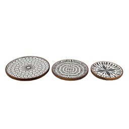 [6H1976] Decoratieve schaal (3) Ø 28x2 / Ø 23x2 / Ø 20x2 cm