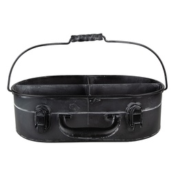 [6Y4746] Fächerbehälter (4 Fächern) Schwarz 41x26x11 cm